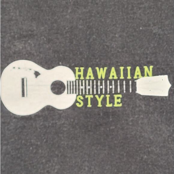 Hawaiian Style Vintage Black Tee Y2K Surf Palm Trees Graphic Single‎ Stitch - Picture 8 of 11